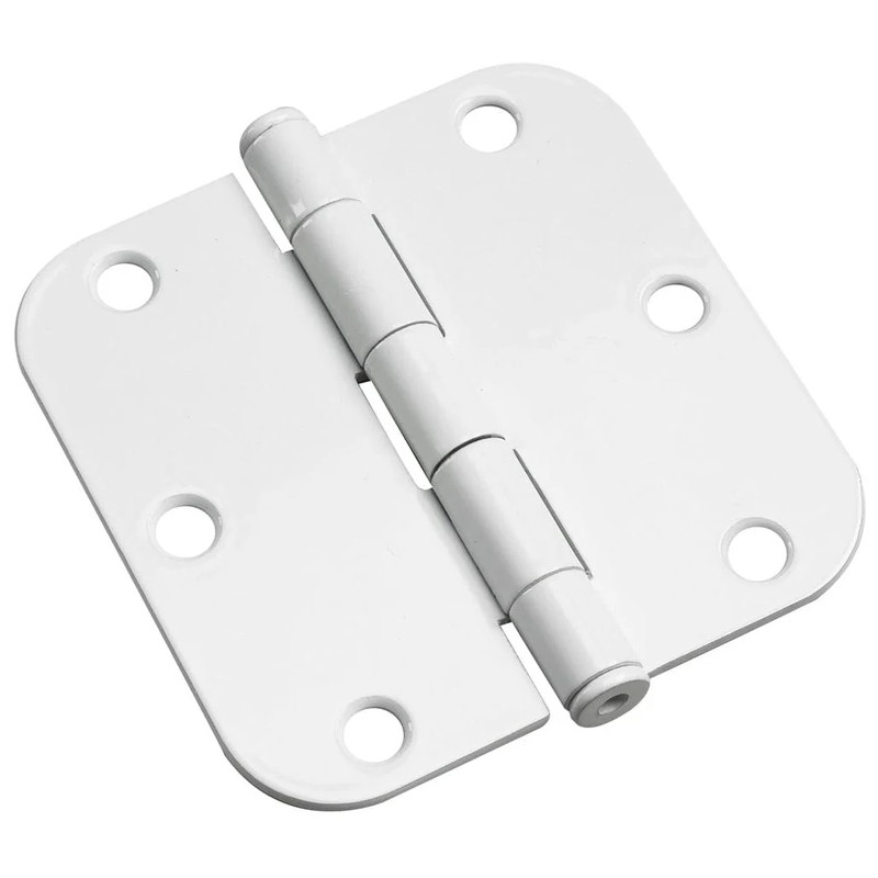 Full Mortise Butt Hinge - Size:3-1/2" - Finish:White - Corner Type:5/8" Radius